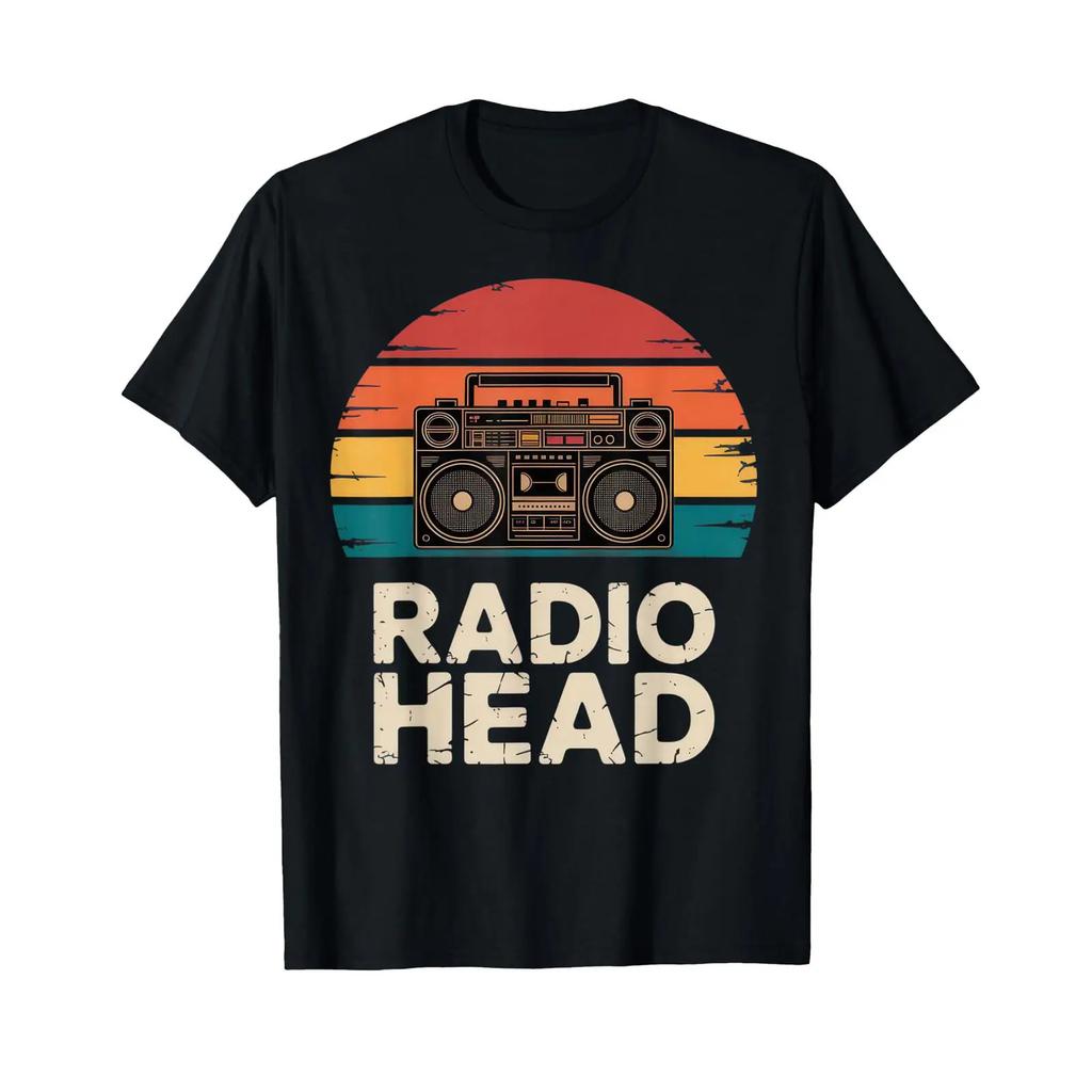 Radio Head Enthusiasts Boombox Lovers Vintage Music Vibes T Shirt vintage Washed Slightly Soft fashion Breathable