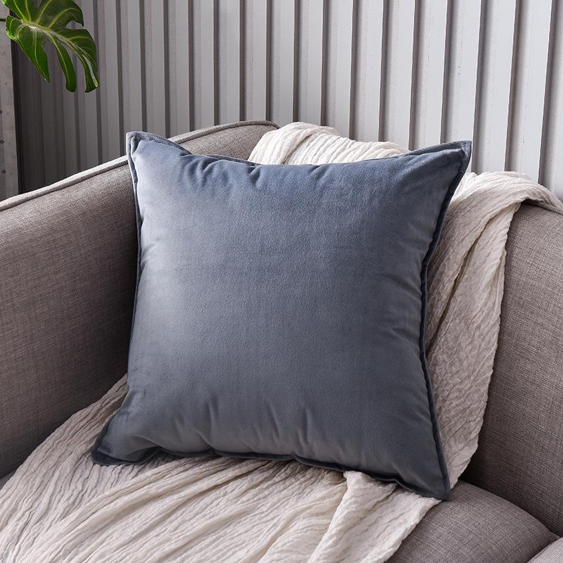 Einfarbiger Samt-Überwurfkissen- und Kissenbezug für Sofa, Bett, Auto oder Rückenlehne