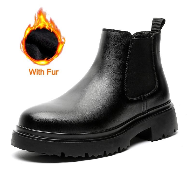 

Итальянские мужские классические повседневные кожаные ботинки челси, модные зимние ботинки на платформе, короткие нескользящие ботинки, высокие ботинки 44