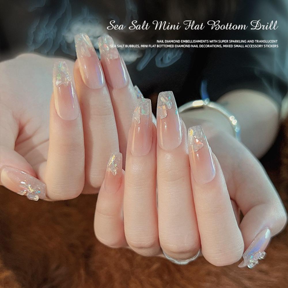 Transparent Nail Charms Diamond Sea Salt Bubble Nail Decorations Ins Nail Art Irregular Drill