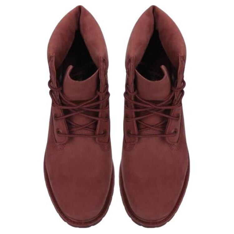 Timberland 6 In Lace Waterproof Boot Comfortable Versatile Short Boots Women Boots Deep-Red A2HR8-ET1