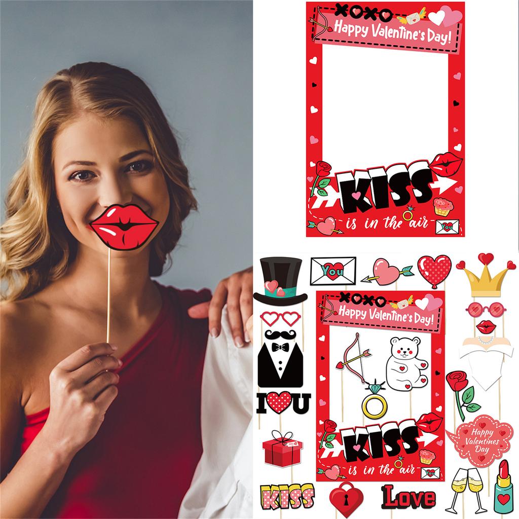 Valentines Day Photo Booth Props Valentines Day Decorations Valentines Photography Props Wedding Photo Props Photo Frame