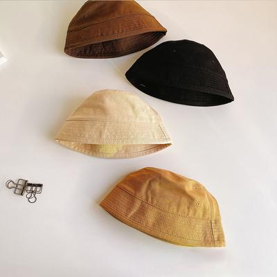 Spring Summer Baby Hat Solid Color Kids Girl Boy Bucket Cap Fashion Outdoor Windproof Children Toddler Fisherman Sun Hat