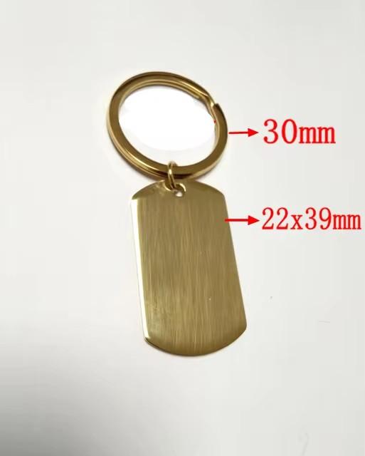 10Pcs/Lot Strip Blank Mirror Polished Stainless Steel Keychain For DIY Custom Women's Men's Keychain