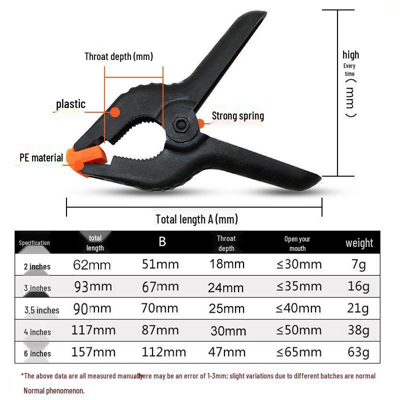 Nylon Spring Clip for Woodworking - Available in 2, 3, 3.5, 4, and 6 Inches