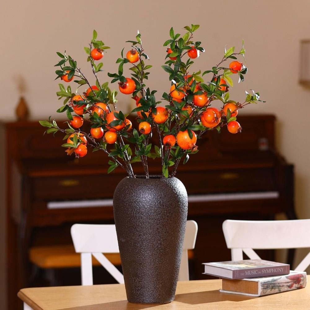 DIY Simulation Pomegranate Fruit 6-Fruit Fake Plants Simulation Foam Fruit Tree Living Room