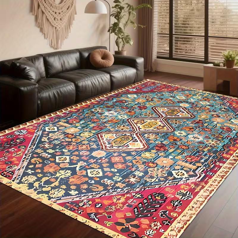 Large Bohemian Style Floor Rug Indoor Use Office Dining Area Living Room Bedroom Decor Soft Carpet Home Mat Kitchen Floor Mat
