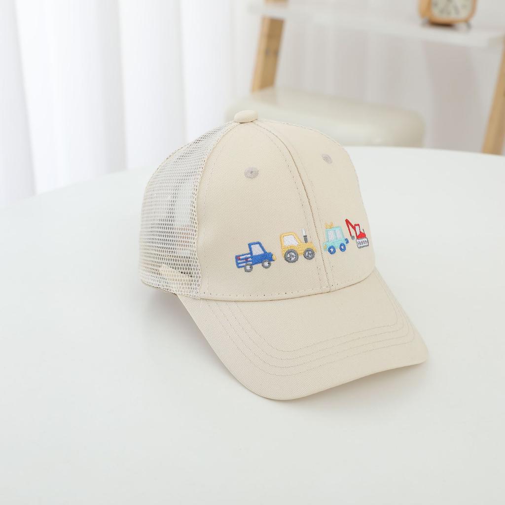 Baseball Boy School Caps Peaked Hats Bulldozer Excavator Embroidery Stitched Children Outdoor Summer Kids Caps For 2-8Years Baby Sports Hats Cotton