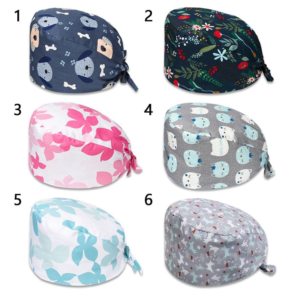 With Sweatband Cotton Floral Print Nurse Cap Bouffant Cap Scrub Hat Doctor Hat With Sweatband Cotton Floral Print Nurse Cap Bouffant Cap Scrub Hat Doctor Hat