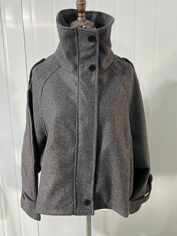 Cappotto in Lana da Donna Autunno/Inverno, Taglie Europee e Americane, Collo Rialzato, Monopetto, Stile Elegante.