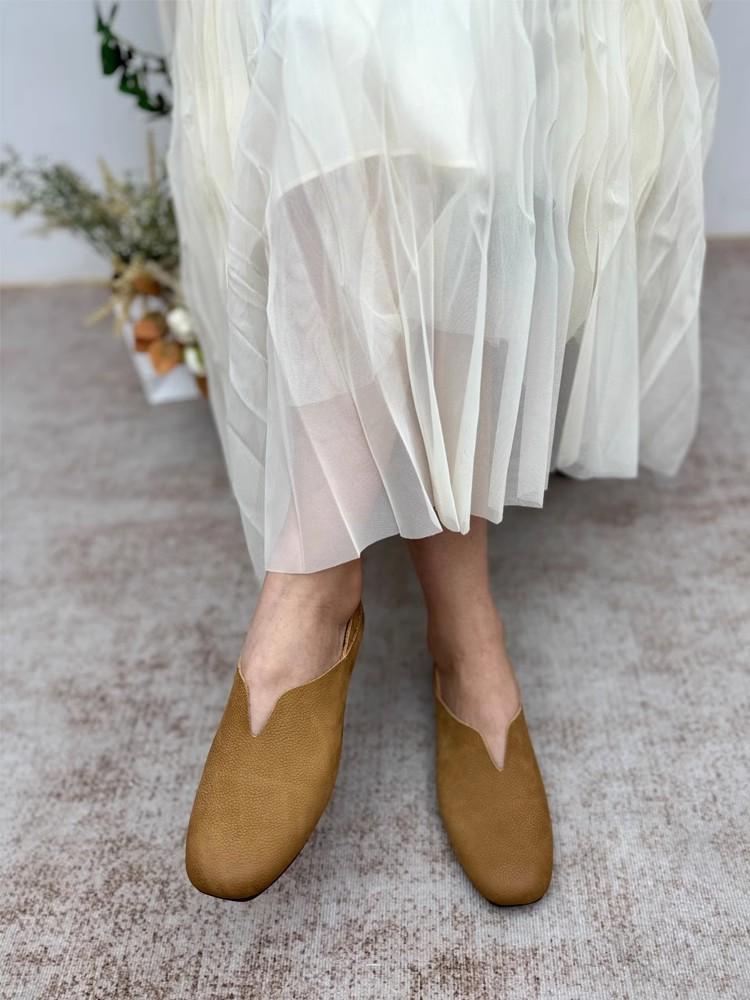 

Модная ручная работа Ретро Натуральная кожа Женская обувь на мягкой подошве Воловья кожа Лесной стиль Художественные туфли бабушки Повседневные туфли на плоской подошве 225