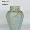 Celadon Cloud Glaze Ceramic Vase with Silk Daisy Flowers for Wedding Decorations