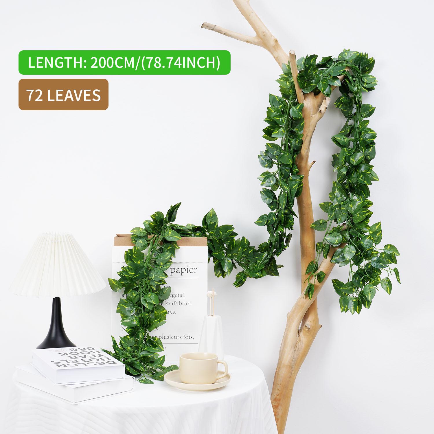 

1Pc 200Cm Green Vine Silk Artificial Ivy Hanging Leaf Garland Plant Creeper Leaf Wedding Home Garden Bathroom Decoration 1pcs