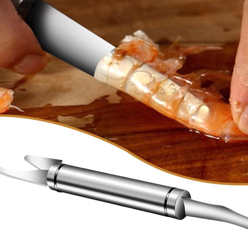 Shrimp Deveining Tool Fish Maw Cutter Rustproof Stainless Steel Double Head Fish Scale Remover For Freshwater Breeding