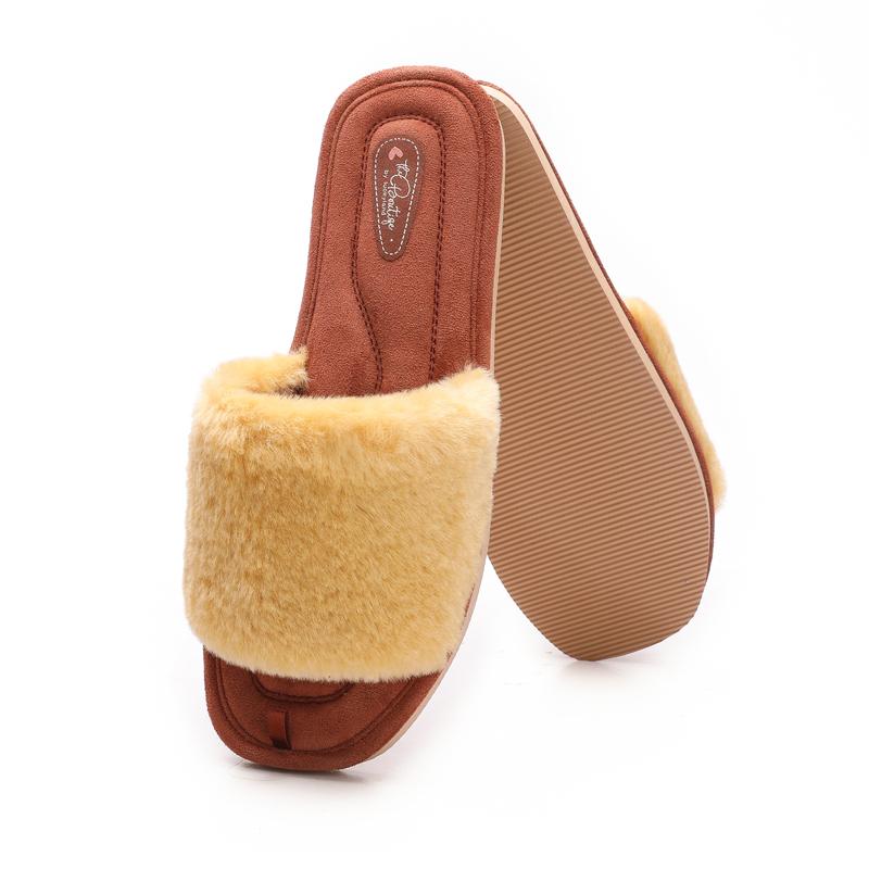 модные зимние теплые плюшевые тапочки Shevalues женские мягкие плоские шлепанцы удобные — фото 5