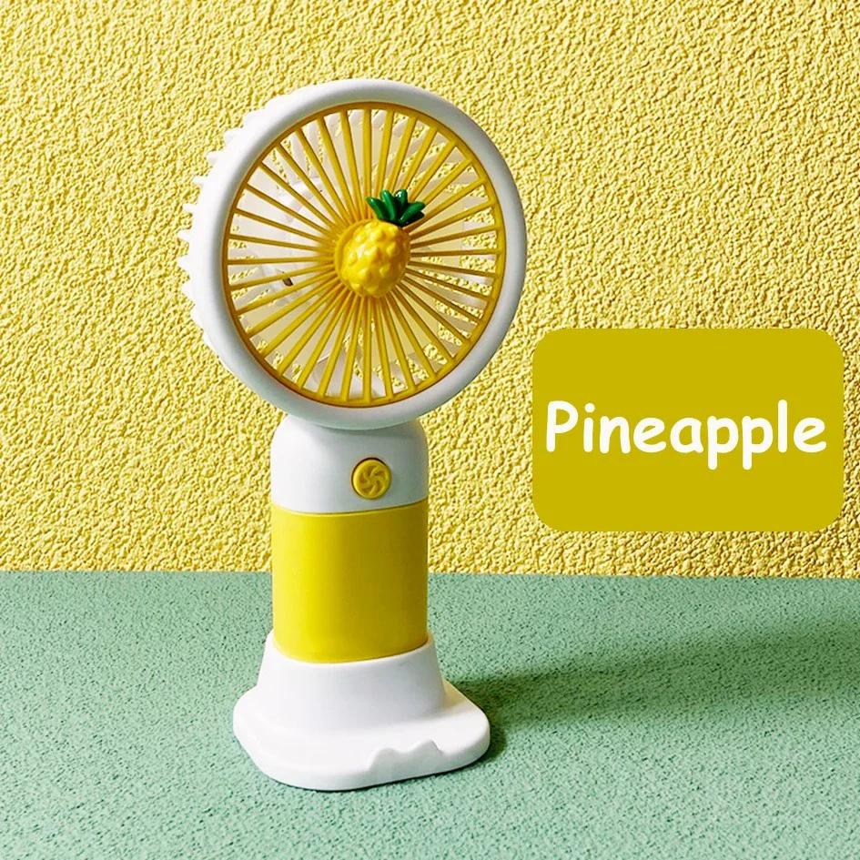 Fruit Detachable Dock USB Charging Handheld Desktop Fan Cute Mini Portable Fan Office Learning Outdoor  Gift Hand fan foldable