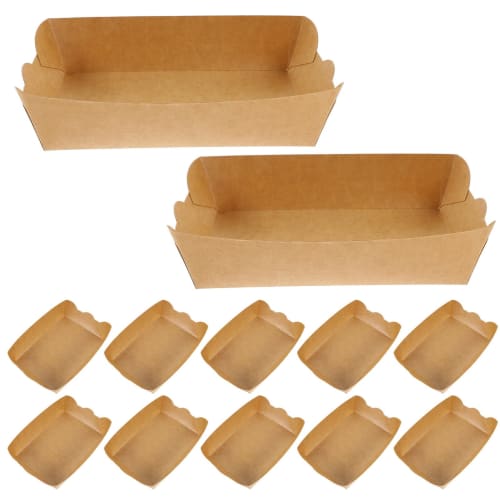 

Frcolor 100-Pack Disposable Paper Plates, Food Plate Trays, Fried Food, Appetizer Serving Trays, Food Containers, Waterproof, Oil-Proof, Leak-Proof, K