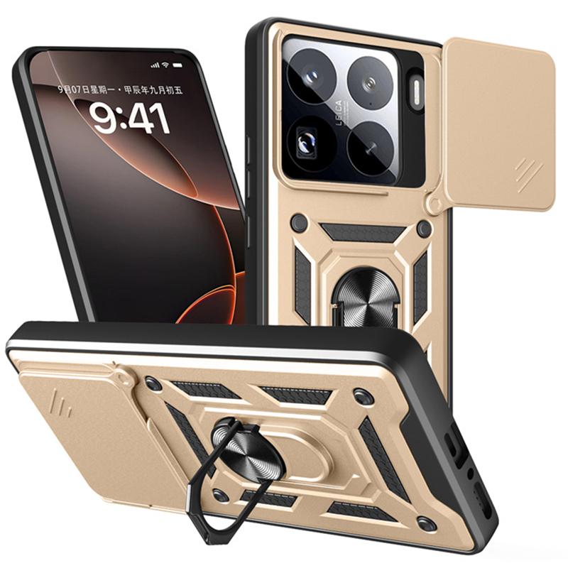 

Броня Кольцо Подставка Фунда Для Xiaomi 15 15Pro 5G Чехол Ударопрочный Сдвижной Защита Объектива Чехол для Телефона для Xiaomi15 Pro Авто Магнитный Фунда For Xiaomi 15