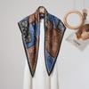 Summer Atmosphere Wearing Belt Waist Seal Twill Silk Simulation Silk Cool Triangle Scarf Cashew Print Women's Silk Scarf