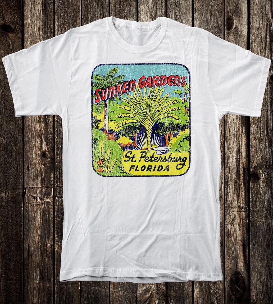 Retro Travel Tee T Shirt Vtg Tourist State Florida St Petersburg Sunken Gardens S