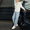 Li Ning Casual Sports Fleece Lined Crew Neck Long Sleeved Pullover Sweatshirt Winter Unisex Ivory AWDQ652-10