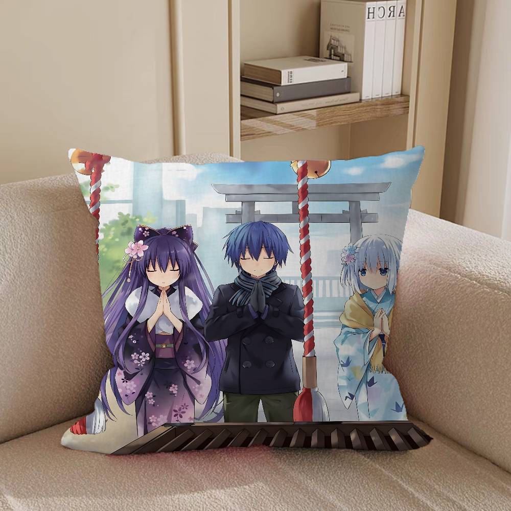 Anime D-DATE-A-LIVES Cushion Cover Pillow Cover Decor Pillowcase Printed Cushion Case For Couch