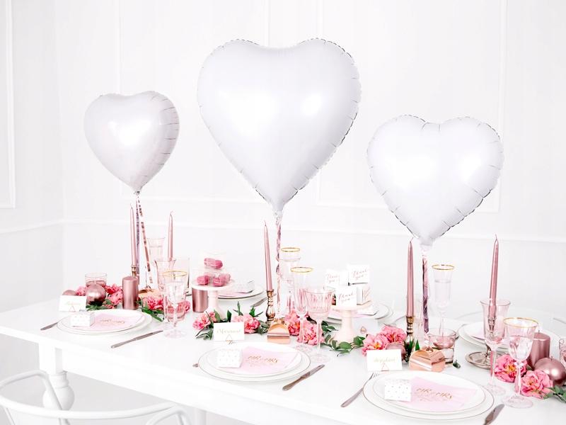 Heart Foil Balloon, 61cm, White, 1 Pc