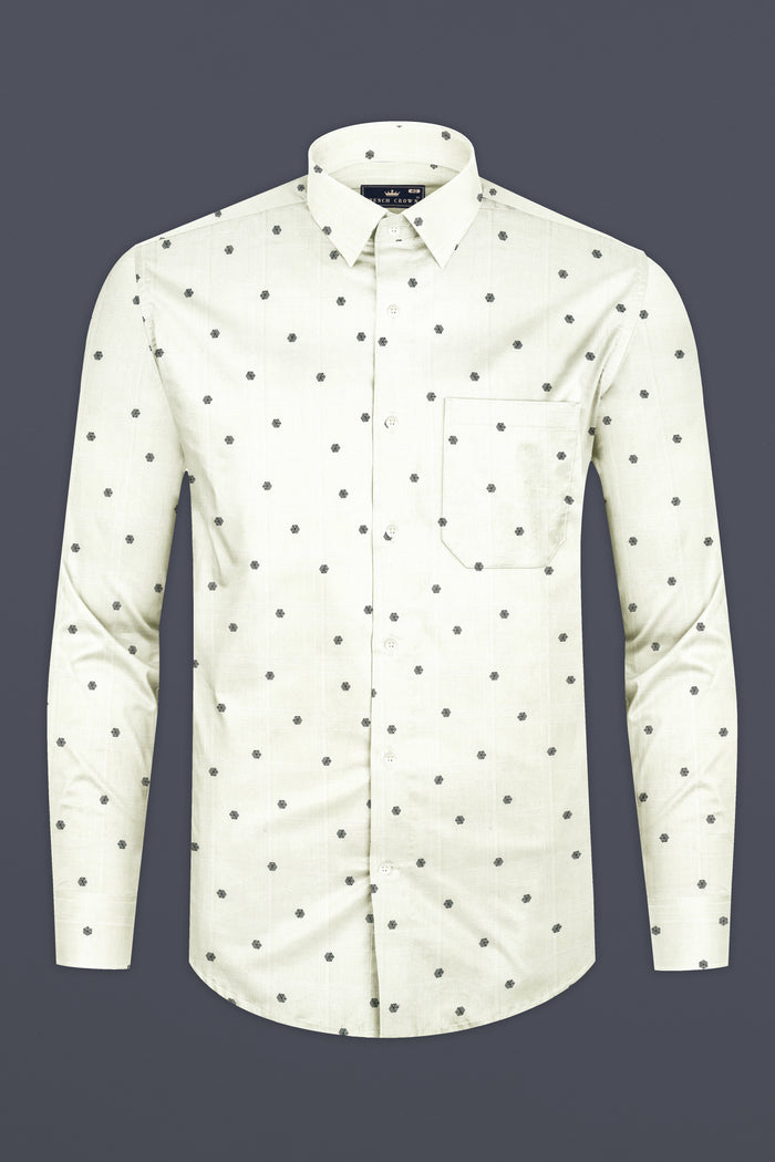 

Merino Cream Dobby Textured Premium Giza Cotton Shirt 46