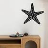 Arte de Pared de Metal Estrella de Mar Decoración del Hogar, Silueta de Hierro Colgante para Sala de Estar Oficina Interior
