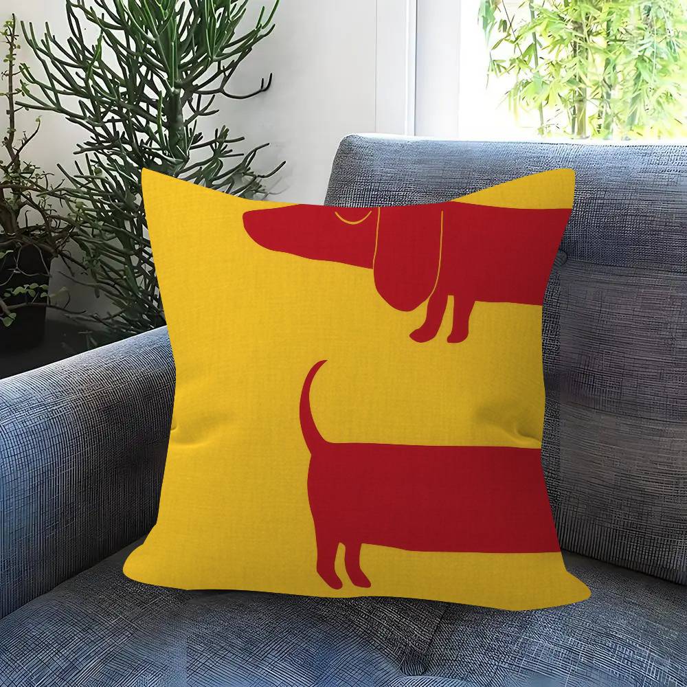 Dackel niedlich Kissenbezug Kissenbezug Polster Sofa Wurfkissen Heimdeko Kissenbezug