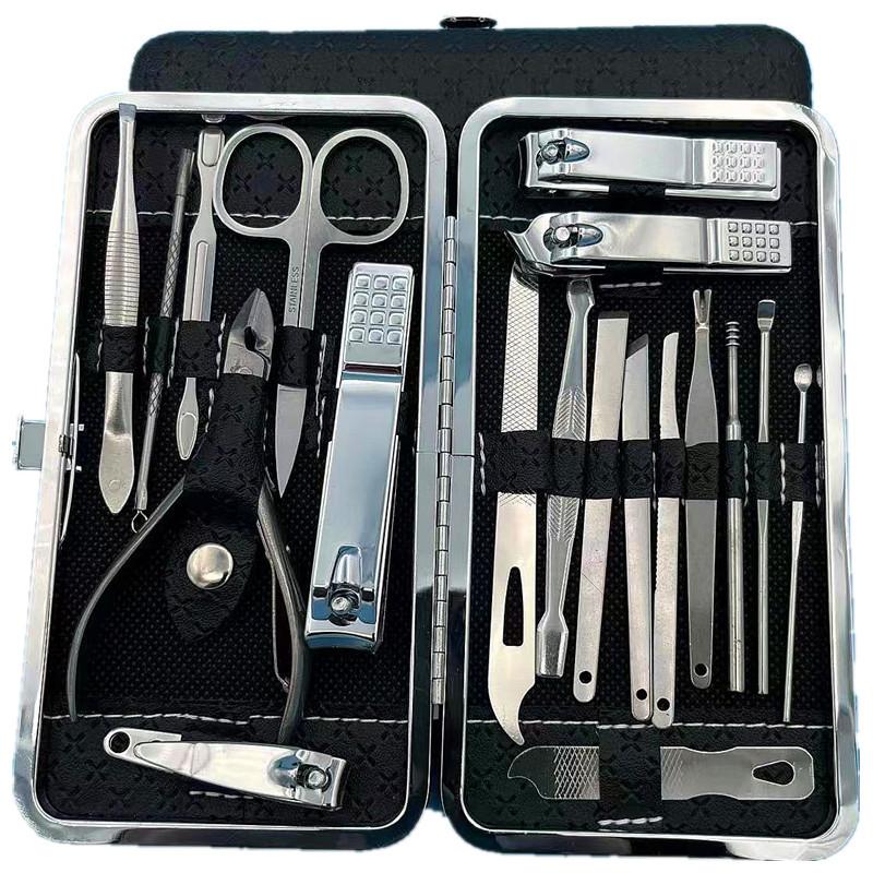 19pcs Stainless Steel Nail Scissor Set Full Set Nail Clippers Household Cuticle Nipper Manicure Tools Nail Clippers