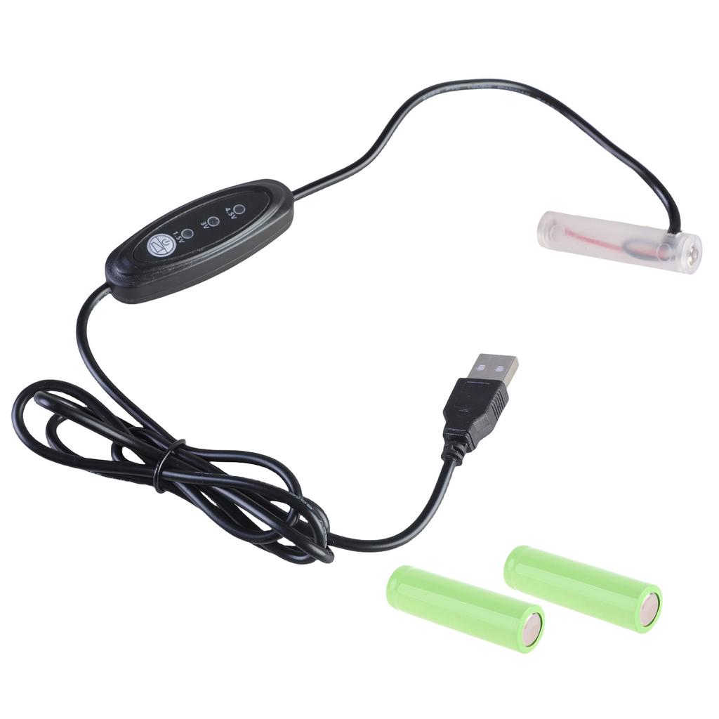 118cm Virtual Battery Elimination Cord USB Power Cable Replace 1pc to 3pcs 1.5V LR03 3A Batteries for Fan Toy Tool