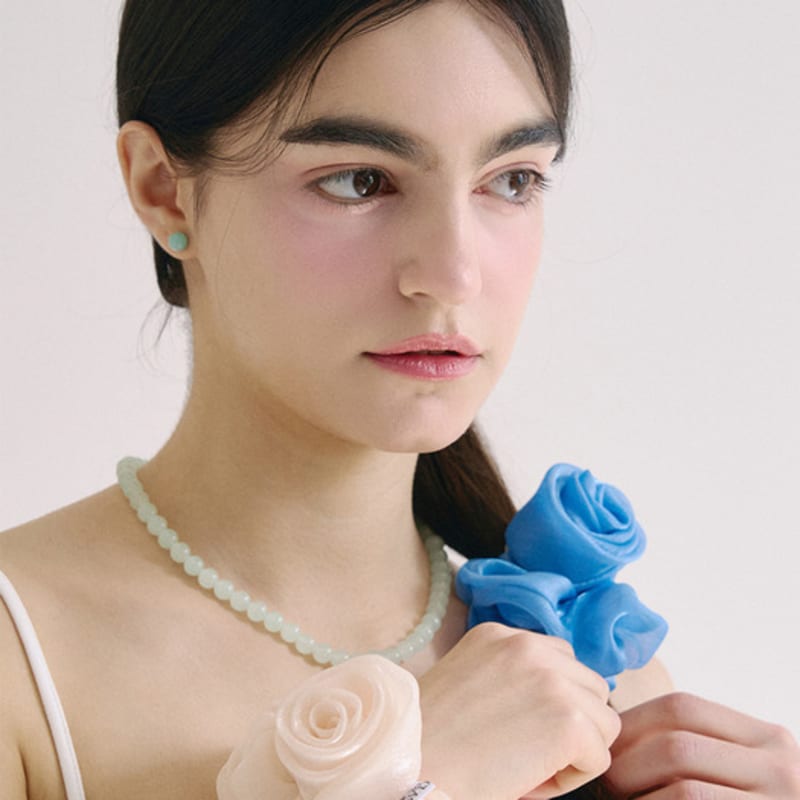 HAS HSU007 Organza rose scrunchie