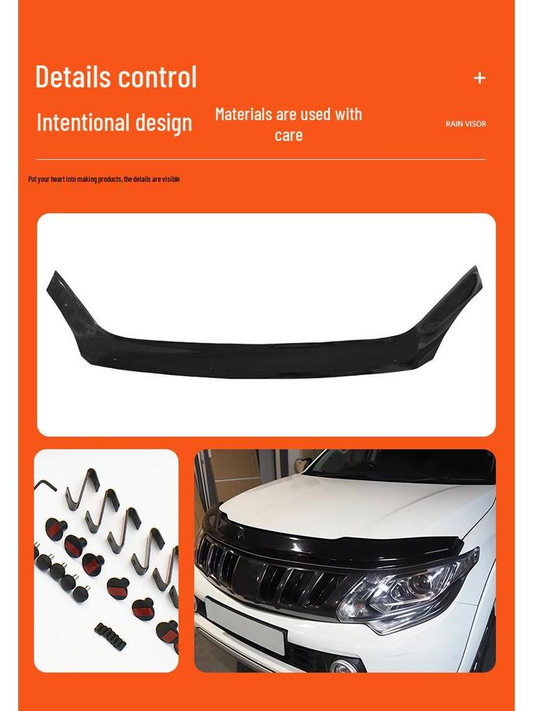 Black Hood Sand and Stone Guard for Mazda BT50 - Car Protective Modification Part