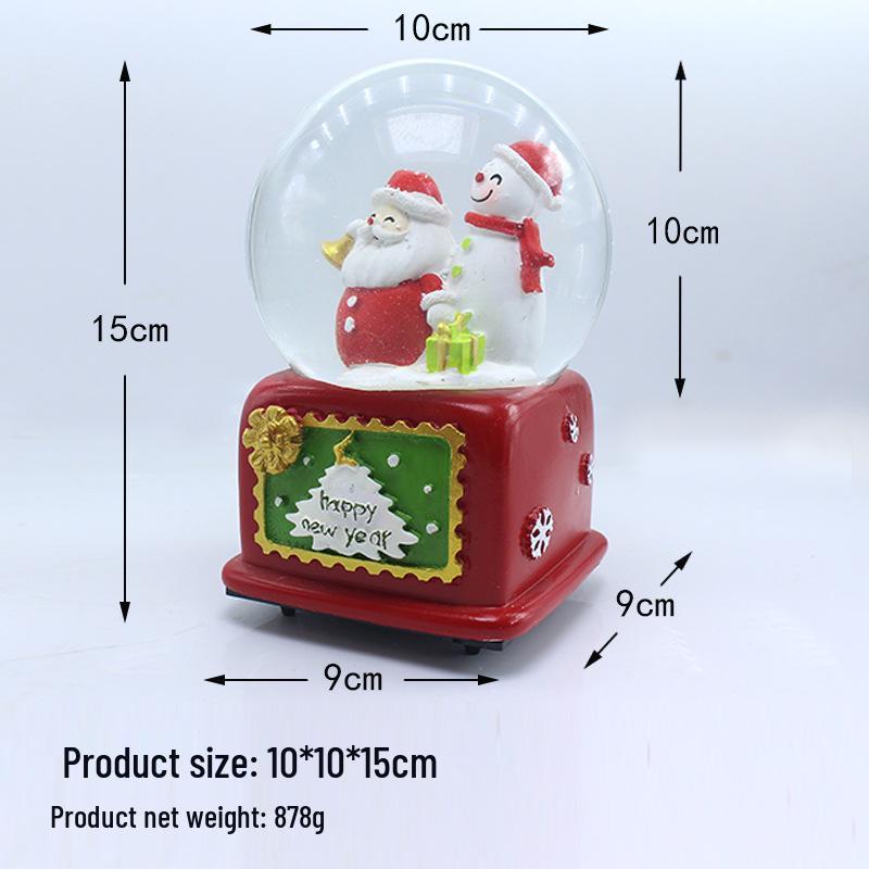 Rotating Musical Christmas Snow Globe - Crystal Ball for Window Display