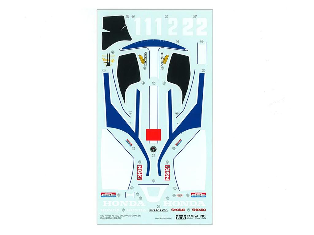 Tamiya 1/12 Motorcycle Series No. 14 Honda RS1000 Endurance Racer Plastic Model Kit 14014
