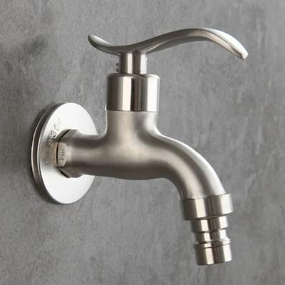 304 Stainless Steel Garden Faucet Wall Mounted Brushed Outdoor Fast Open  Garden Wash Basin Mop Faucet