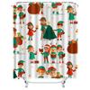 TU Shower Curtain Christmas Holiday Festive Holiday Decorations Winter Themed Bathroom Decor Waterproof Fabric Xmas Pattern Home