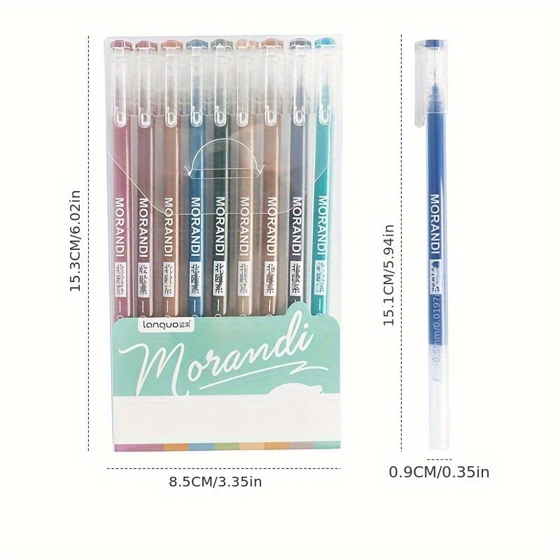 9pcs/set of Retro Morandi Gel Pens 0.6mm School Office Adult Color Books Periodical Drawing Color Graffiti Art Mark Gel Ink Pen