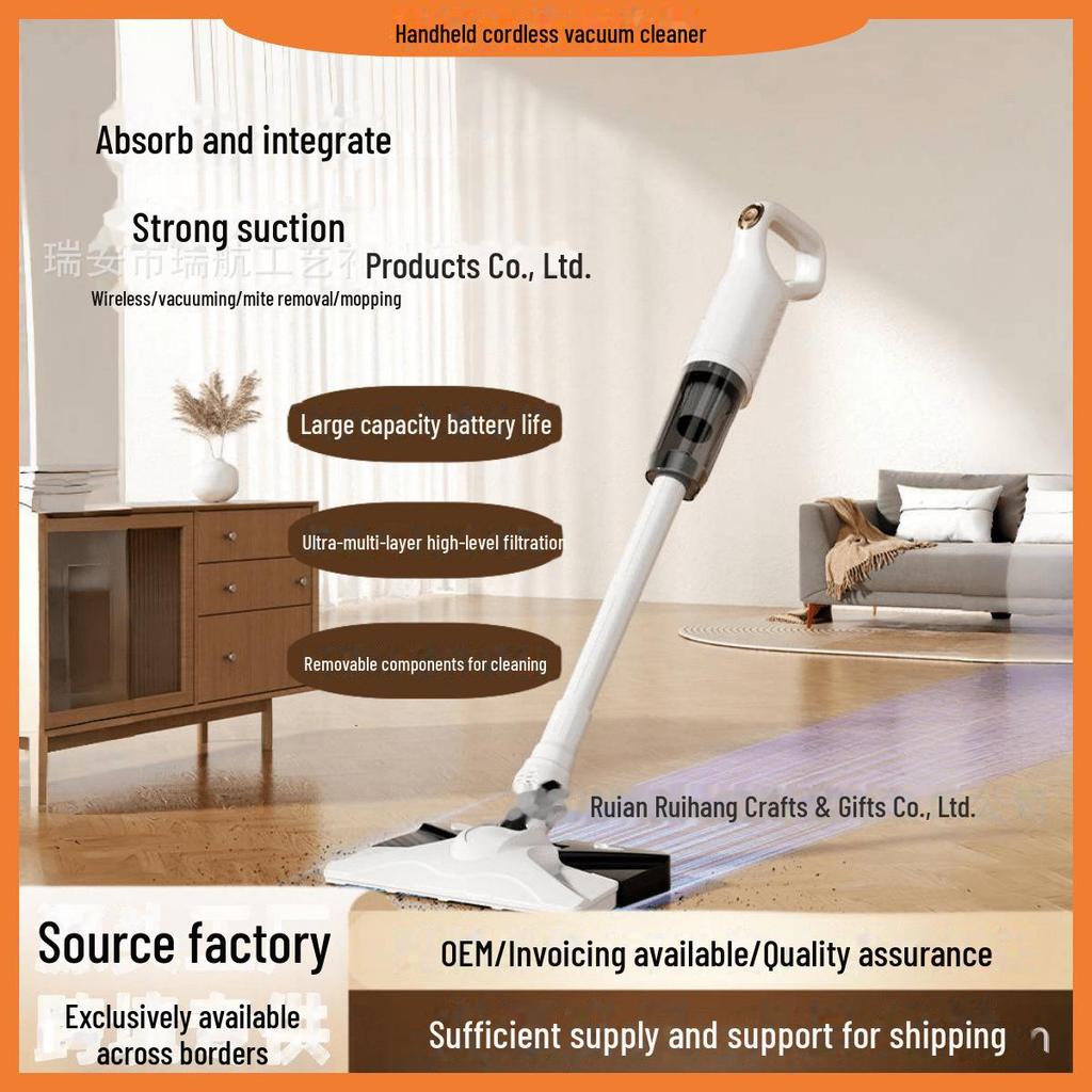 Multifunktionaler Handstaubsauger mit kabellosem Laden und Wischen, starke Saugkraft zur Milbenentfernung