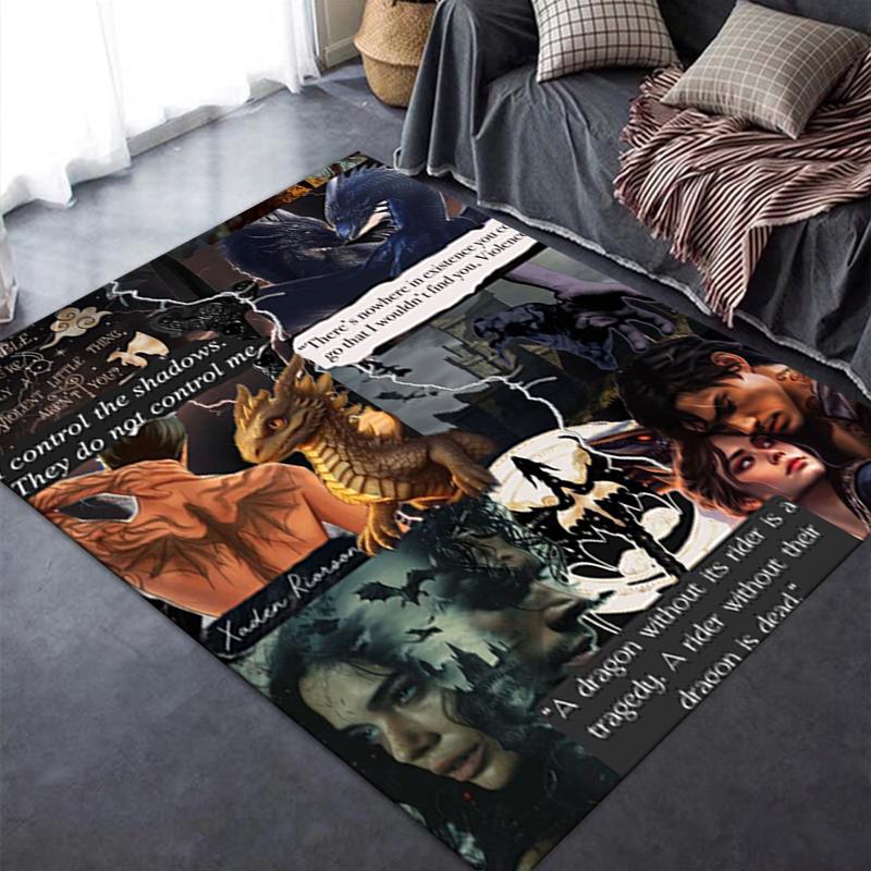 2025 New Fourth Wing Cool Carpet Rug for Living Room Bedroom Home Sofa Decoration,Kids play Non-slip Floor Mat45
