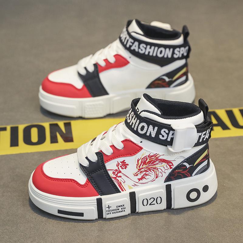 Cartoon animation couple animation joint high-top shoes casual white shoes couple student sports board shoes