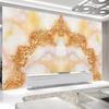 Individuelle 3D-Fototapete Europäischer Stil Goldener Jade-Marmor TV-Hintergrundwand Wandbild Malerei Wohnzimmer Schlafzimmer Papier Peint