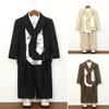 Boys Chinese Style Suit Set Bamboo Print Blazer Vest Pants Shirt for Wedding Birthday Party Photoshoot Kids School Formal Outfit