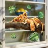 Static Cling Funny Animal Window Stickers Removable Transparent for Office Shop Glass Decor