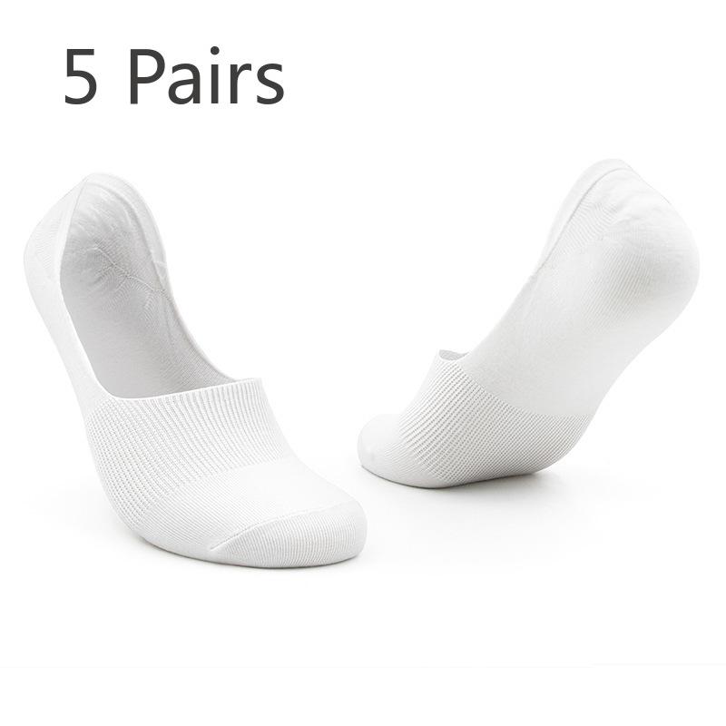 5 Pairs Men's and Women's Summer Thin Shallow Non-slip Non-drop Heel Invisible Boat Socks