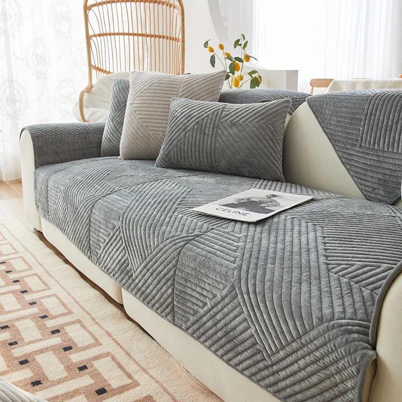 Living Room Sofa Cover Cotton Couch Cover Jacquard Nordic Sofa Cushion Four Seasons Daybed Towel L-shaped Sofa Protective Case