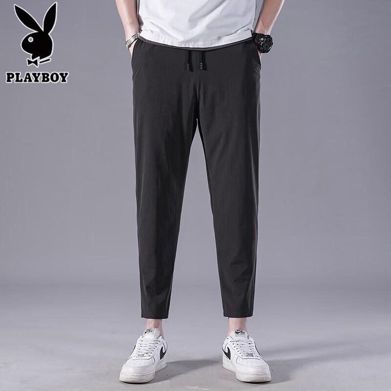 PLAYBOY Men s Ice Silk Cropped Casual Pants XL