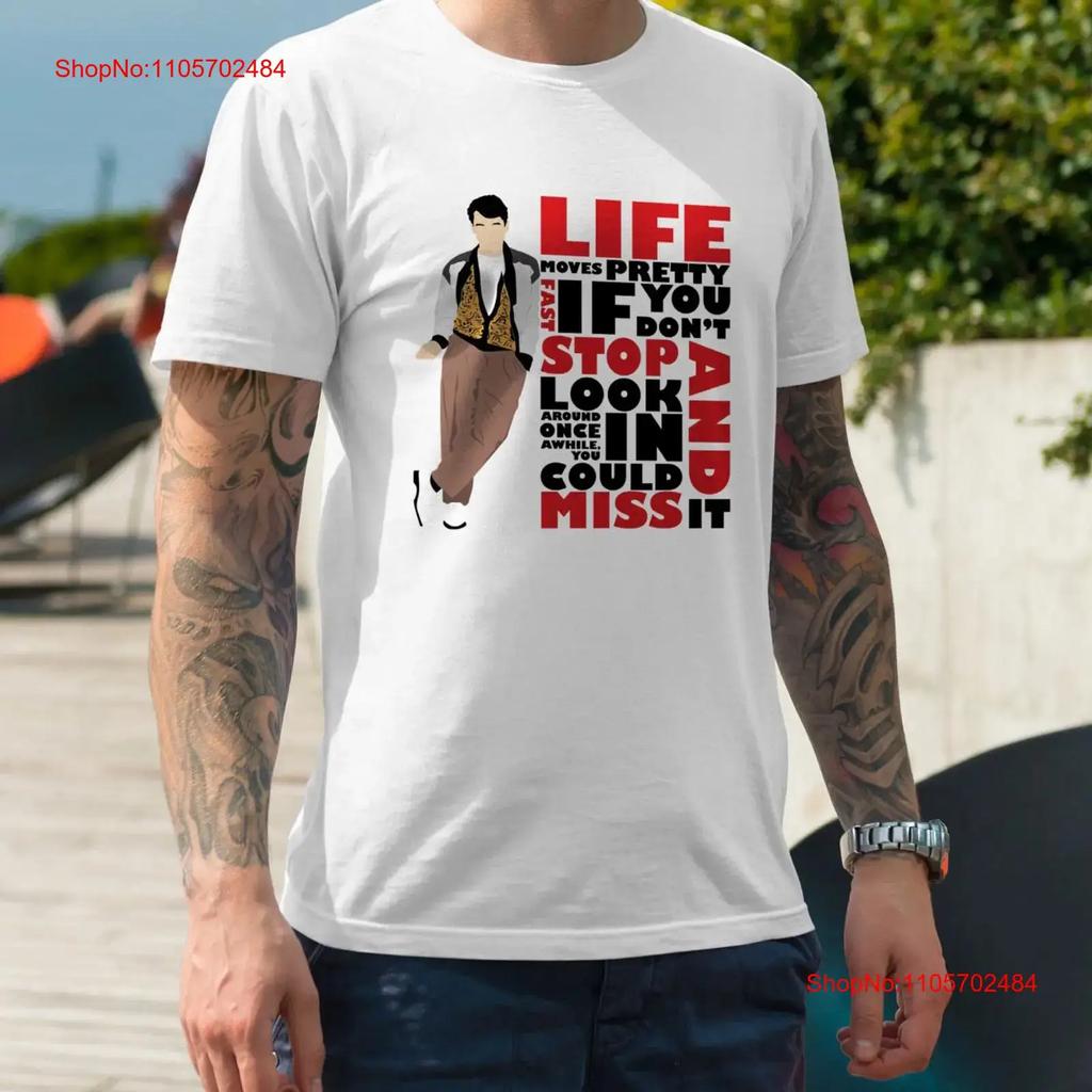 Life Moves Pretty Fast Unisexs T Shirt Vintage Washed Casual Designer Clothes Breathable Graphic Top For Everyday Wear Stylish