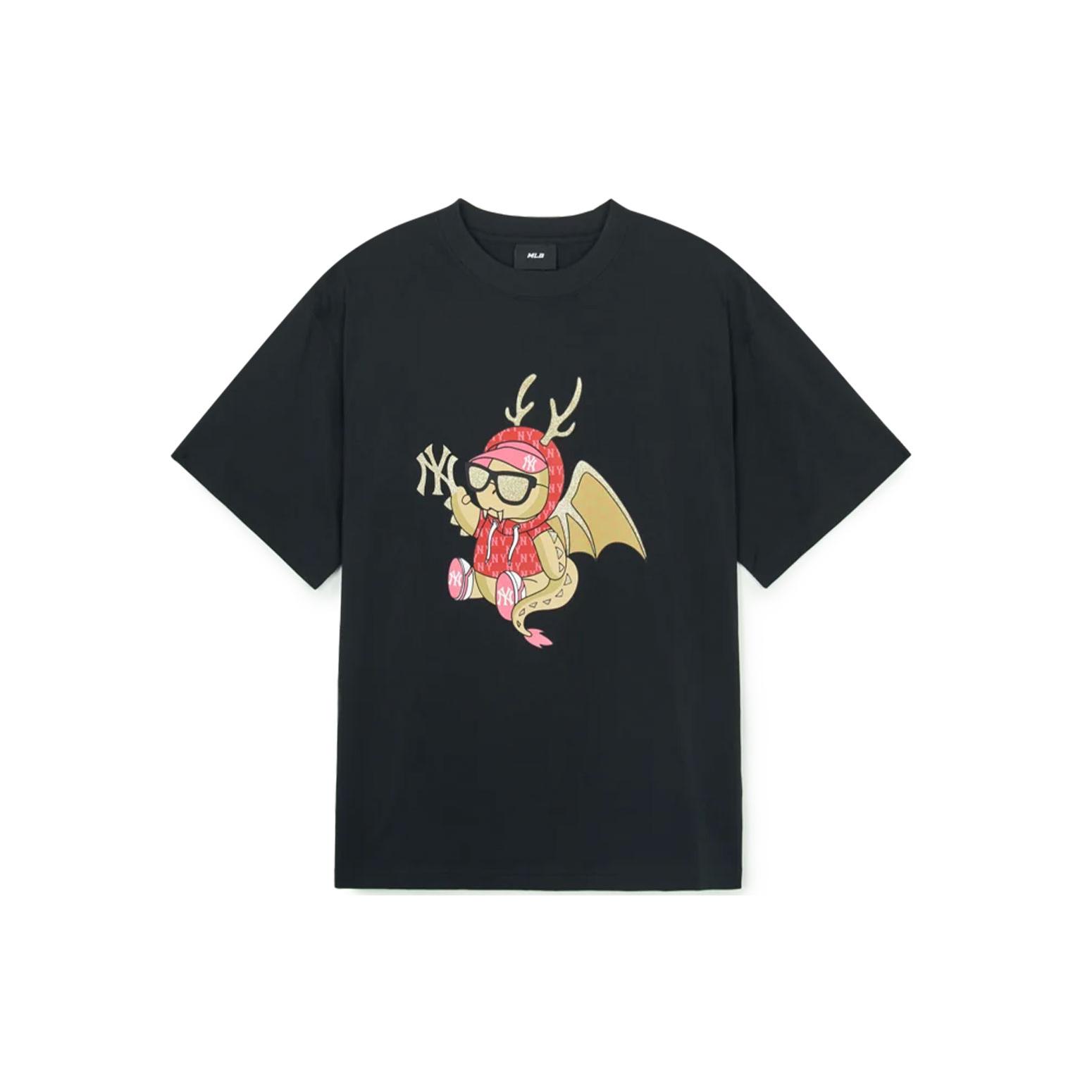 MLB Year Of The Dragon Limited Edition Collection SS24 T Shirt Unisex Black 3ATSQ0141-50BKS L